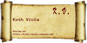 Koth Viola névjegykártya